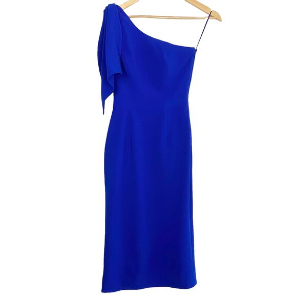 NWOT Dress the Population Tiffany One-Shoulder Midi Dress in Electric Blue, XS - Picture 5 of 13